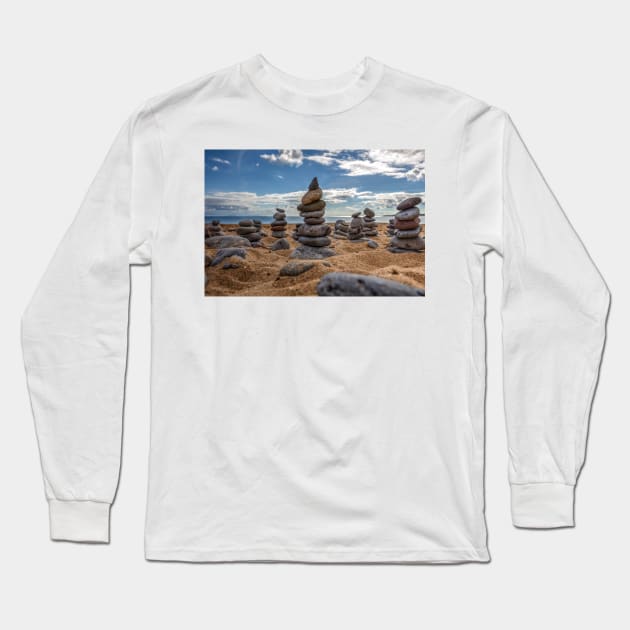 Rock Cairns, Sculptures Long Sleeve T-Shirt by tommysphotos